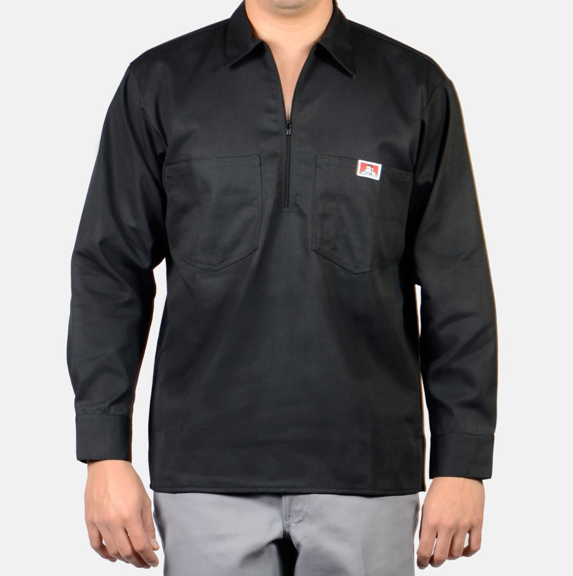 Ben Davis Long Sleeve Solid 1/2 Zip Shirt