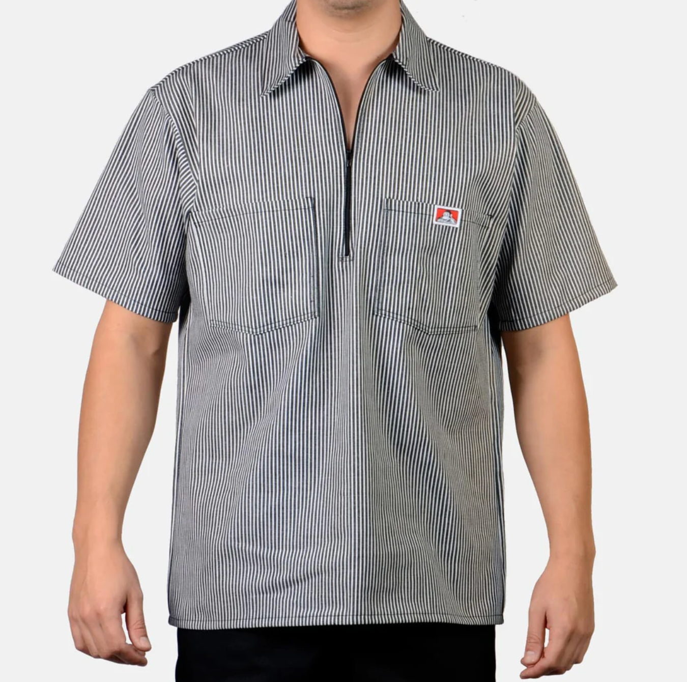 Ben Davis Short Sleeve Stripe 1/2 Zip Shirt