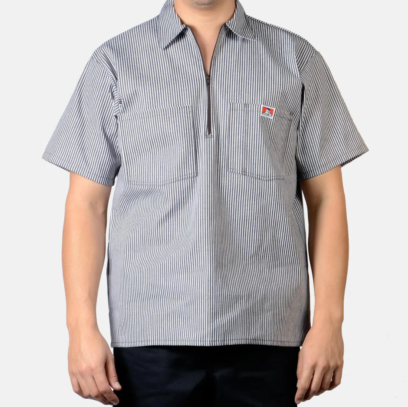 Ben Davis Short Sleeve Stripe 1/2 Zip Shirt