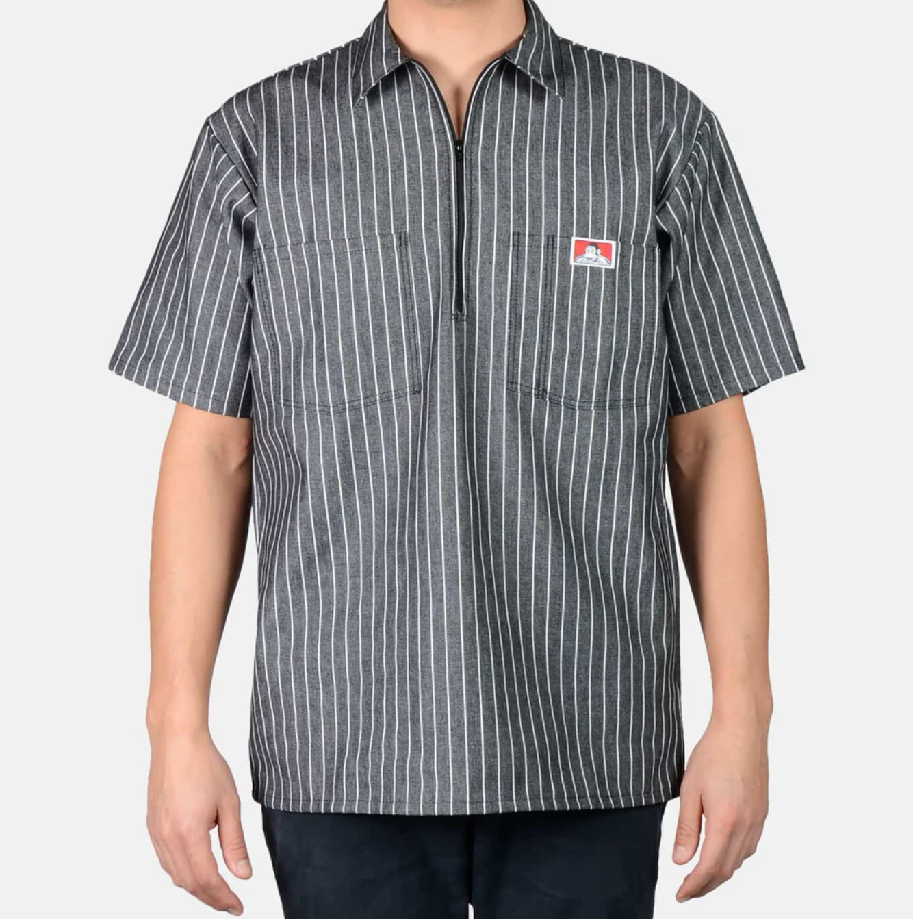 Ben Davis Short Sleeve Stripe 1/2 Zip Shirt