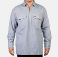 Ben Davis Long Sleeve Stripe 100% Cotton 1/2 Zip Shirt