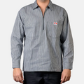Ben Davis Long Sleeve Stripe Poly/Cotton 1/2 Zip Shirt