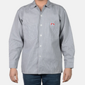 Ben Davis Long Sleeve Stripe Poly/Cotton Button-Up Shirt