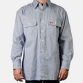 Ben Davis Long Sleeve Stripe 100% Cotton Button-Up Shirt