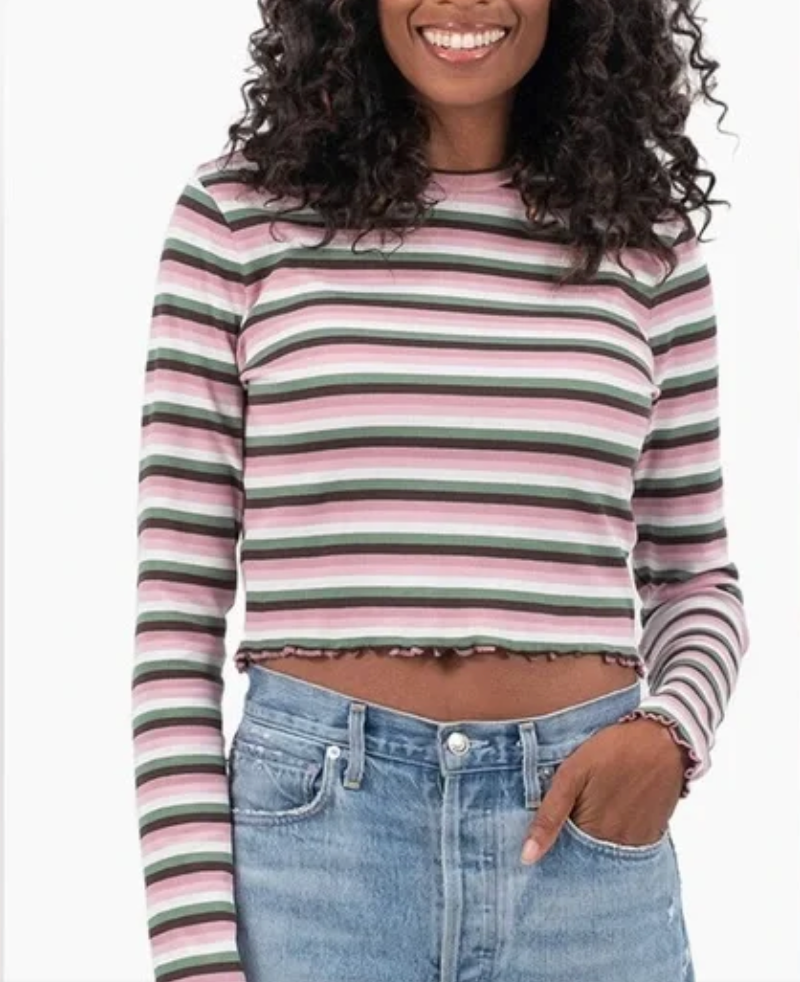 Dickes Women's Long Sleeve Baby Stripe Shirt
